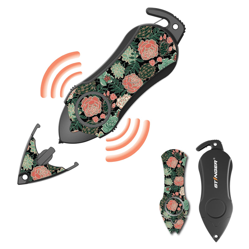 Load image into Gallery viewer, Personal Alarm Eeychain Safety Emergency Tool (Green Flower)
