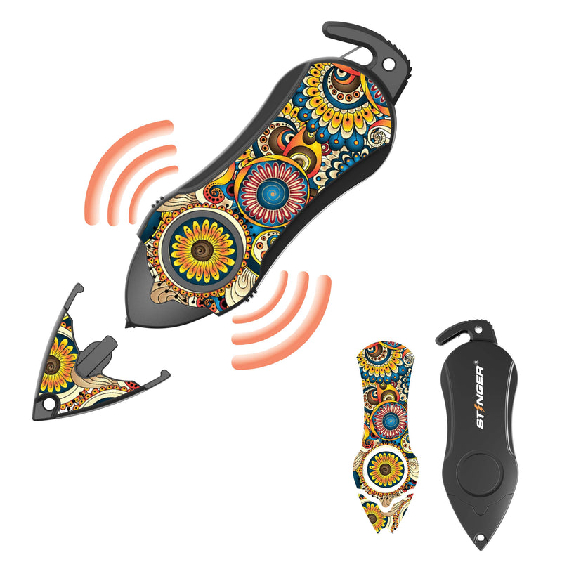 Load image into Gallery viewer, Personal Alarm Keychain Safety Emergency Tool (Mandala)