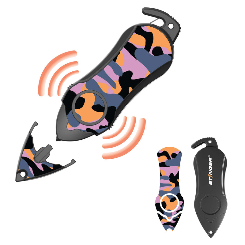 Load image into Gallery viewer, Personal Alarm Keychain Safety Emergency Tool (Camouflage Purple)
