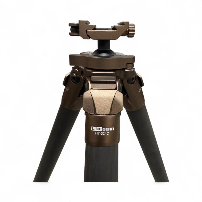 Load image into Gallery viewer, Linkogear HT-324C Carbon Fiber Tripod – Picatinny/Arca, 64" Max, 66lb Capacity - Brown