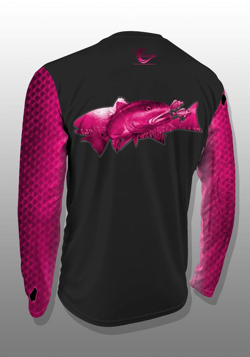 Load image into Gallery viewer, Coastal Pink Redfish Performance Long Sleeve T-shirt