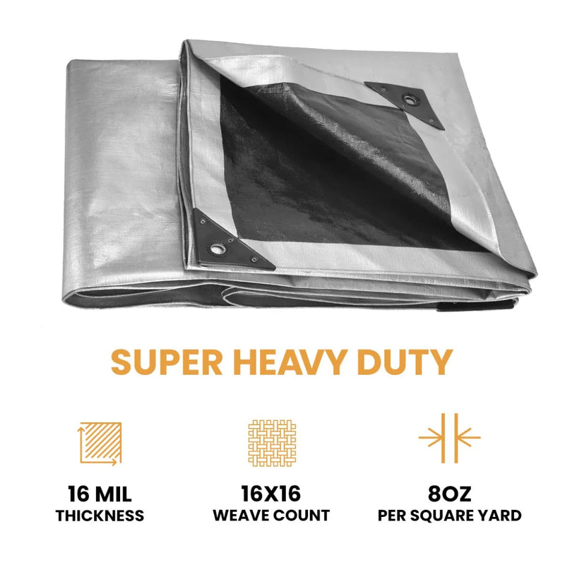 Load image into Gallery viewer, 6' x 8' Super Heavy Duty Poly Tarp