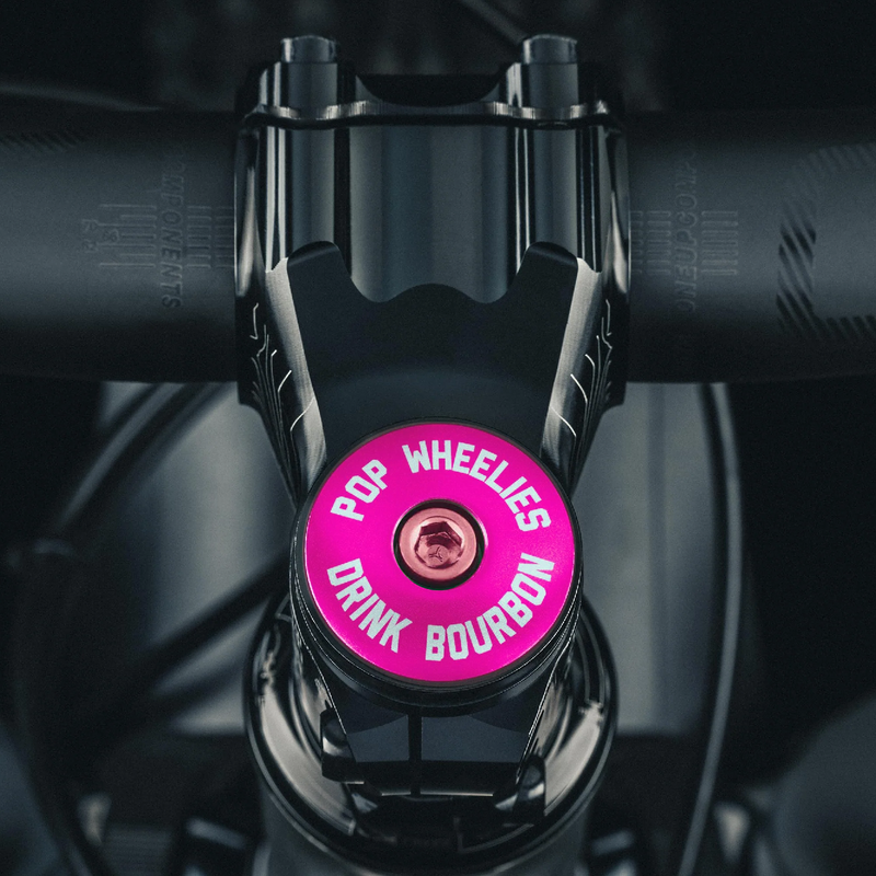 Load image into Gallery viewer, Pop Wheelies Drink Bourbon Bicycle Headset Cap