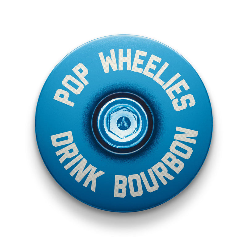 Load image into Gallery viewer, Pop Wheelies Drink Bourbon Bicycle Headset Cap