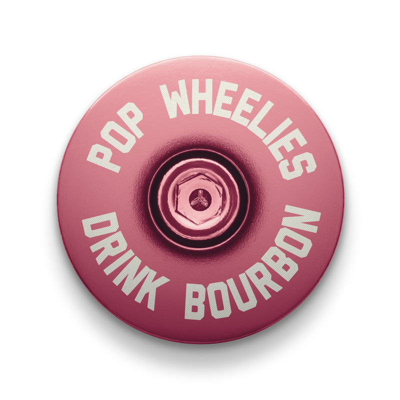 Load image into Gallery viewer, Pop Wheelies Drink Bourbon Bicycle Headset Cap