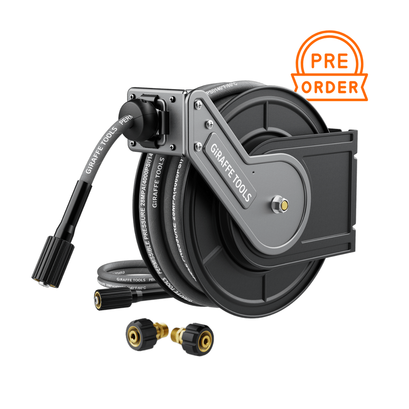 Load image into Gallery viewer, Retractable Pressure Hose Reel-1/4in