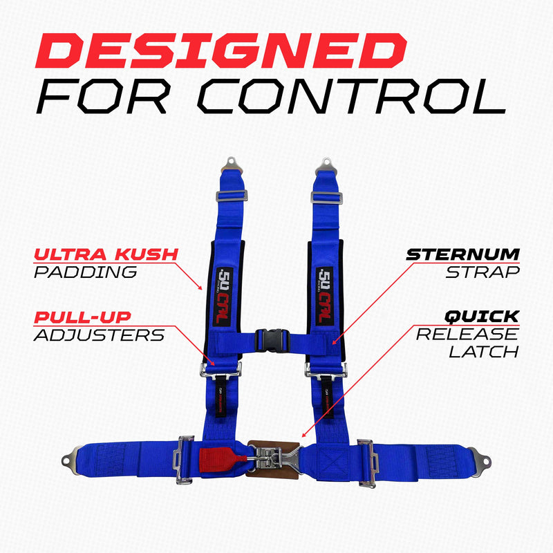Load image into Gallery viewer, Pro Series 2" 4 point Latch Harness 50 Caliber Racing Harness