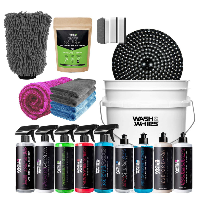 Load image into Gallery viewer, WASH&WHIPS Quick Detailing Pro Kit for Auto Detailing - 16-Piece Complete Car Care Set