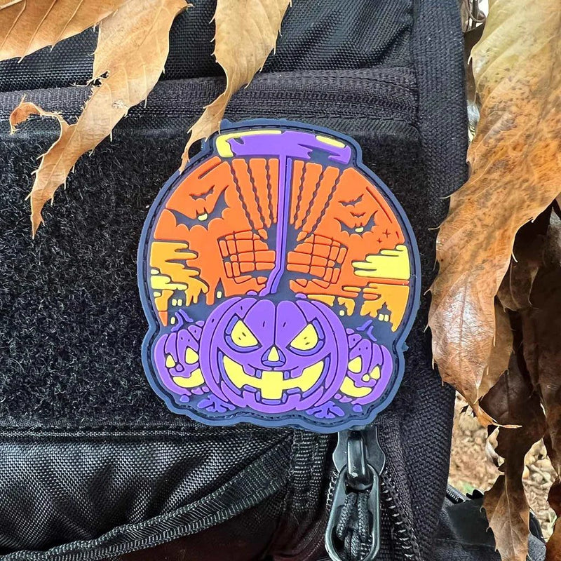 Load image into Gallery viewer, Halloween 2025 Pumpkin Basket - Purple - Disc Golf PVC Patch - Hook And Loop