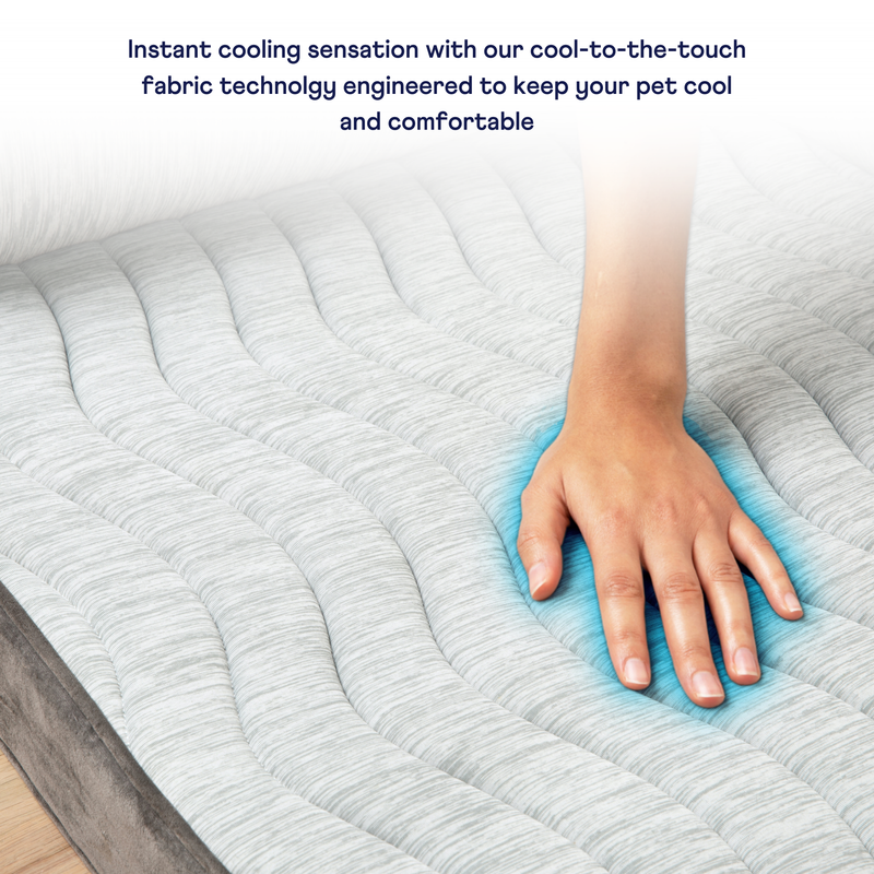 Load image into Gallery viewer, PupChill™ Cooling Bolster Dog Bed + Waterproof Blanket Bundle - Arctic Grey