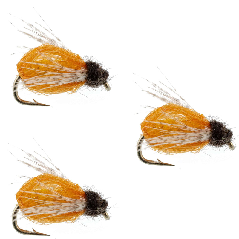 Load image into Gallery viewer, 3 Pack LaFontaine Amber Deep Sparkle Caddis Pupa - Hook Size 18