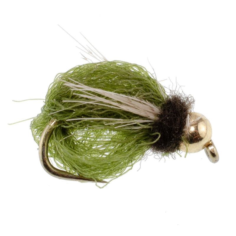 Load image into Gallery viewer, 3 Pack Bead Head LaFontaine Olive Deep Sparkle Caddis Pupa - Hook Size 14