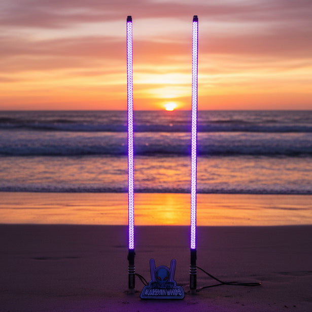 Load image into Gallery viewer, V2 Black Out LED Whip Set: The Ultimate Stealth