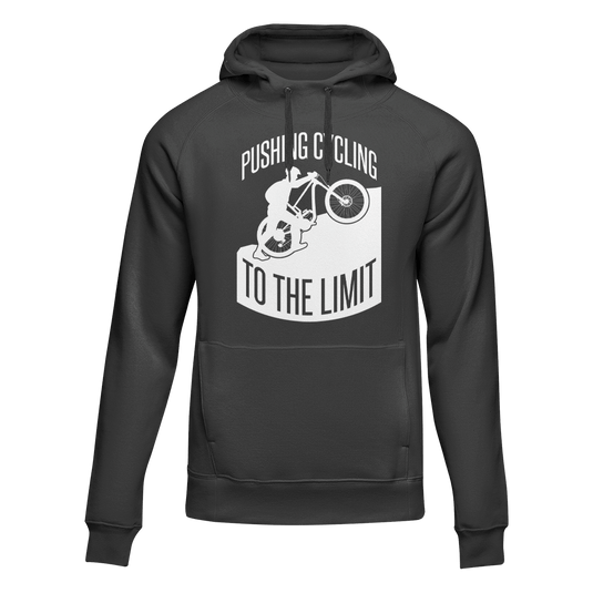 Pushing Cycling To The Limit Adult Fleece Hooded Sweatshirt