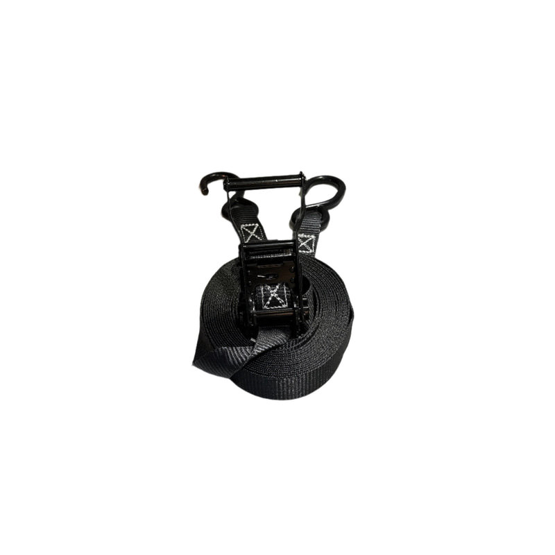 Load image into Gallery viewer, 1" Black Ratchet Strap w/Vinyl S Hook LENGTH OPTIONS | FOUR PACK