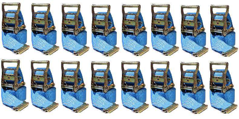 Load image into Gallery viewer, 2 in x 20 Ft Van Ratchet Strap E-Track w/ Spring E 16 PACK | R20EX16