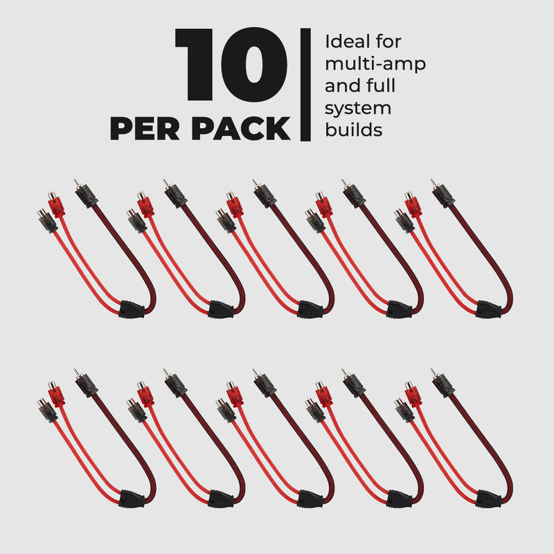 Load image into Gallery viewer, Level 2 RCA 100% OFC Y Connector – 1 Male / 2 Female (10-Pack)
