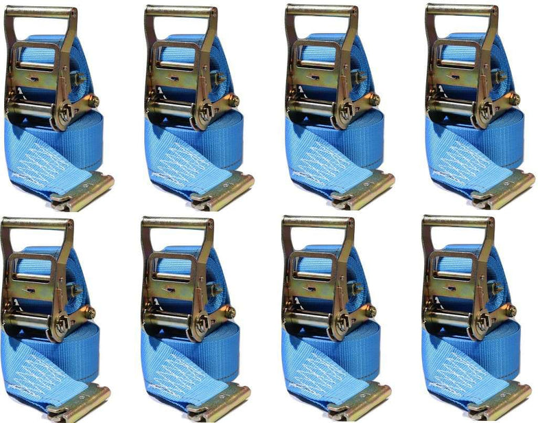 Load image into Gallery viewer, 2 in x 20 Ft Van Ratchet Strap Logistic E-Track w/ Spring E 8 PACK | R20E