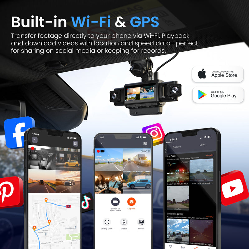 Load image into Gallery viewer, Rexing R4-RD 4-Channel Dash Cam with All-Around 1080p, Built-in 360° Parking Monitor, Wi-Fi, GPS, IR Night Vision