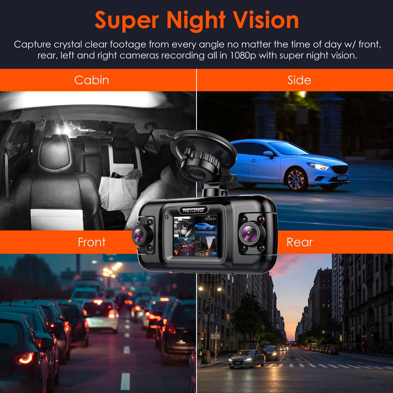 Load image into Gallery viewer, Rexing R4 4 Channel Dash Cam W/ All Around 1080p Resolution, Wi-Fi, and GPS