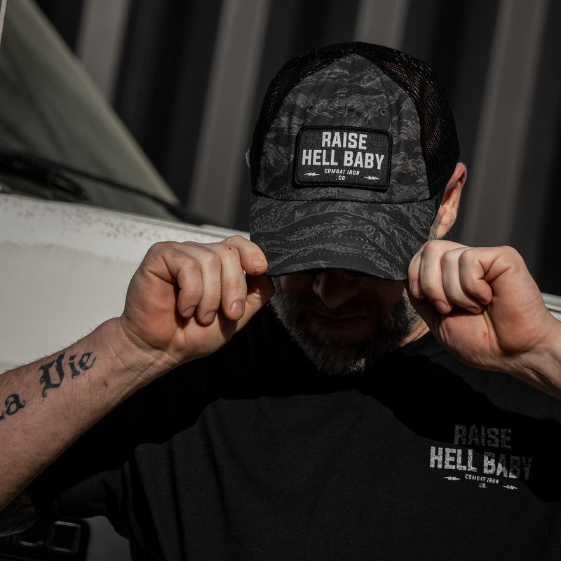 Load image into Gallery viewer, Raise Hell Baby Patch Tactical Ripstop Mesh Snapback Hat