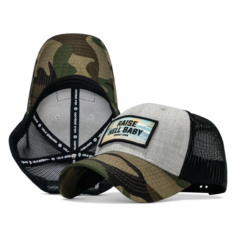 Load image into Gallery viewer, Raise Hell Baby Sunset Patch Original Ripstop Snapback Hat