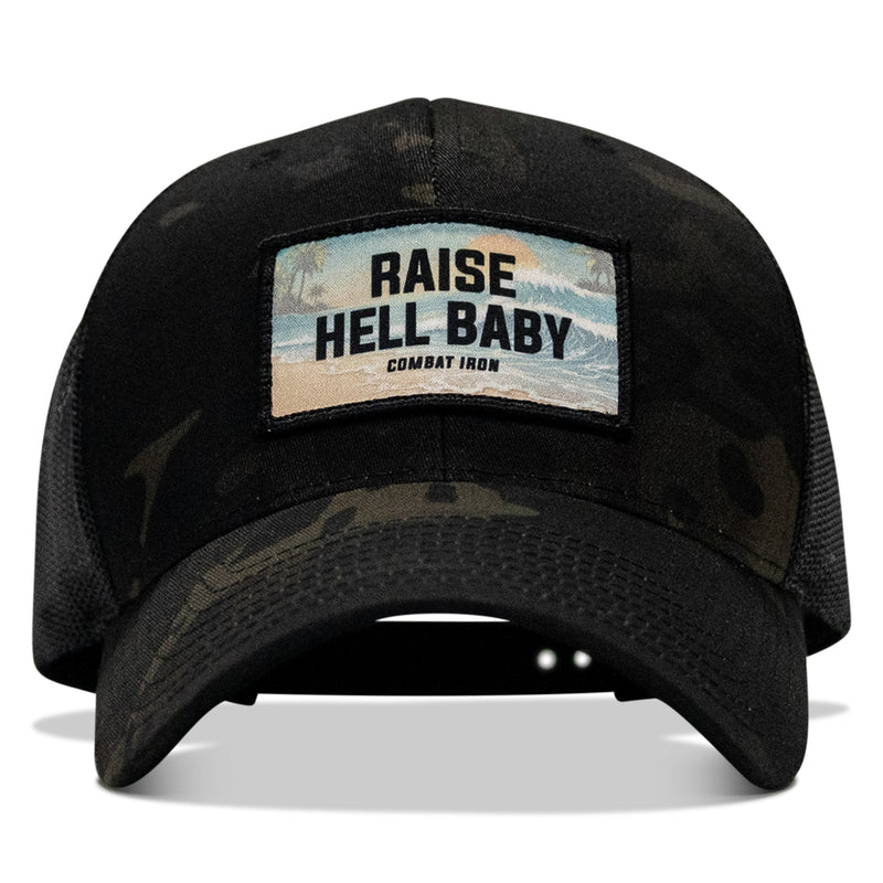 Load image into Gallery viewer, Raise Hell Baby Sunset Patch Snapback Hat