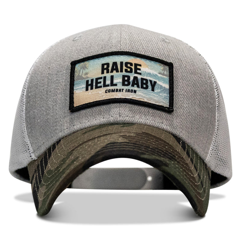 Load image into Gallery viewer, Raise Hell Baby Sunset Patch Snapback Hat