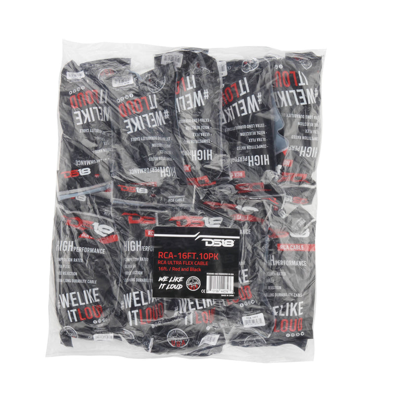 Load image into Gallery viewer, 16 ft Ultra Flex 100% OFC RCA Cable Wire – 10-Pack