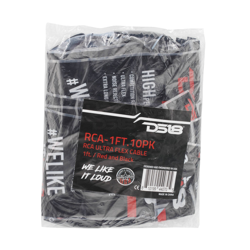 Load image into Gallery viewer, 1 ft Ultra Flex 100% OFC RCA Cable Wire – 10-Pack
