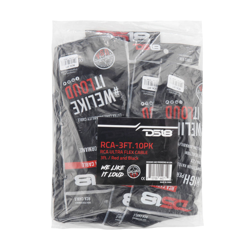 Load image into Gallery viewer, 3 ft Ultra Flex 100% OFC RCA Cable Wire – 10-Pack