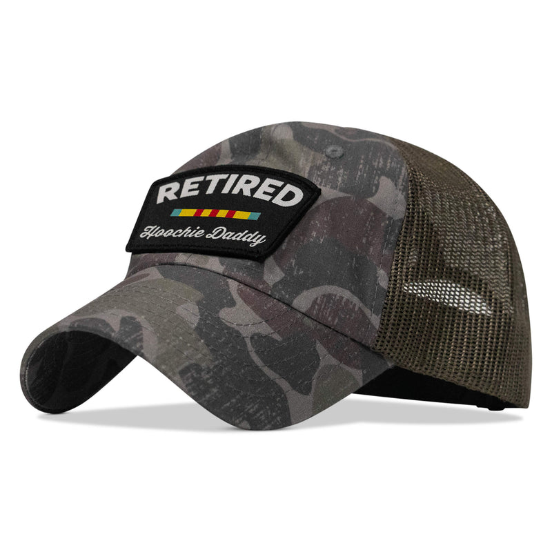Load image into Gallery viewer, Retired Hoochie Daddy Veteran Patch Ripstop Tactical Mesh Snapback Hat