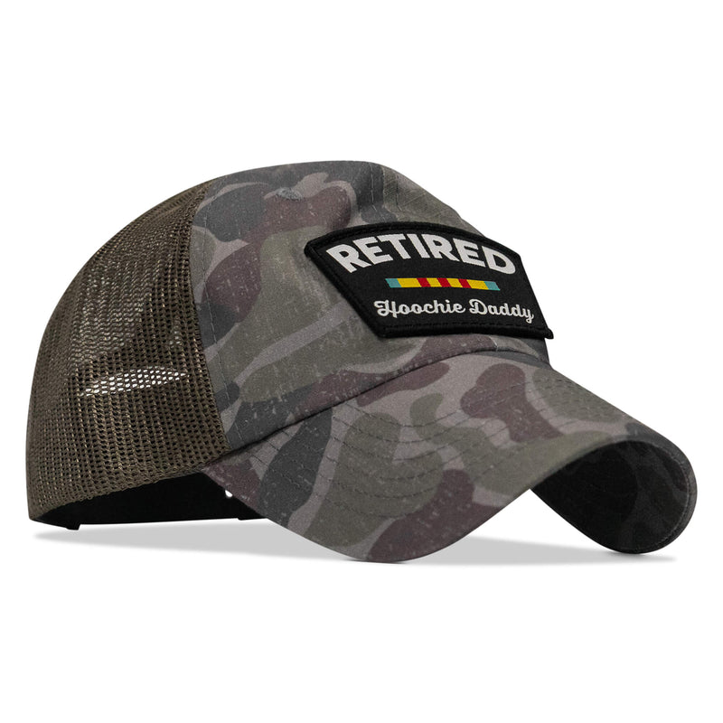 Load image into Gallery viewer, Retired Hoochie Daddy Veteran Patch Ripstop Tactical Mesh Snapback Hat