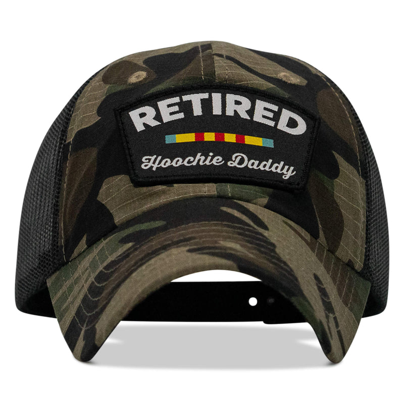 Load image into Gallery viewer, Retired Hoochie Daddy Veteran Patch Ripstop Tactical Mesh Snapback Hat