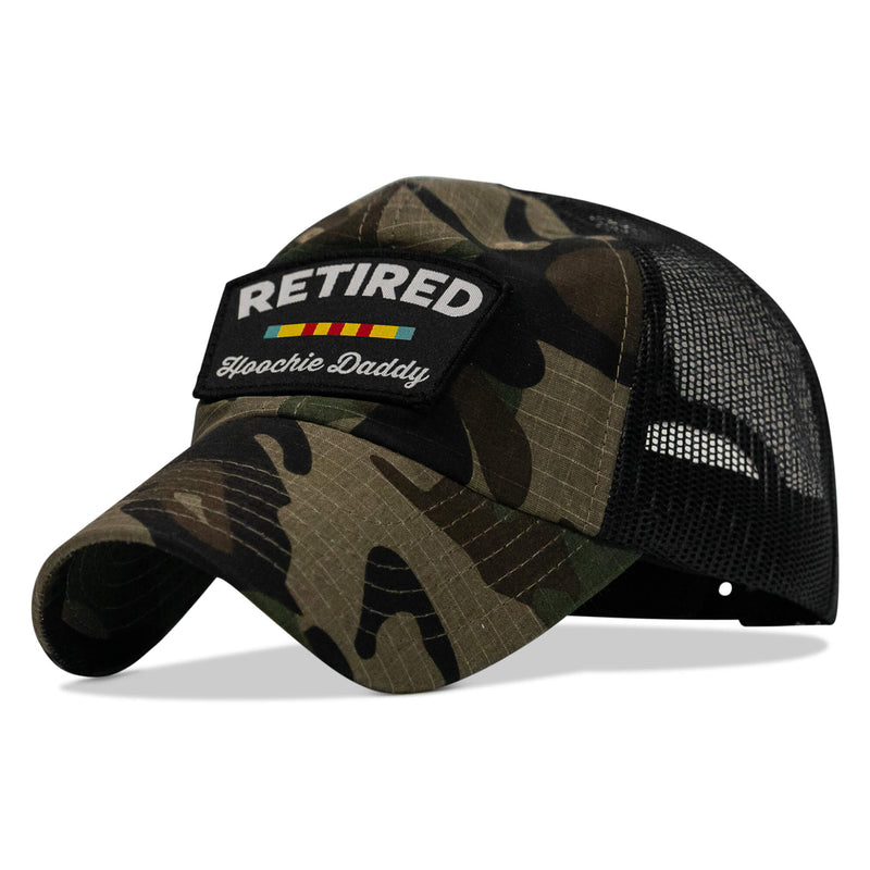 Load image into Gallery viewer, Retired Hoochie Daddy Veteran Patch Ripstop Tactical Mesh Snapback Hat