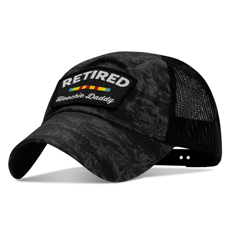 Load image into Gallery viewer, Retired Hoochie Daddy Veteran Patch Ripstop Tactical Mesh Snapback Hat