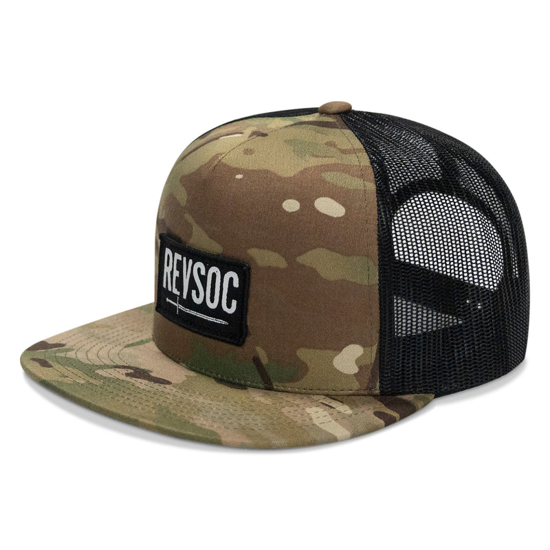 Load image into Gallery viewer, REVSOC Classic Patch Flatbill Hat