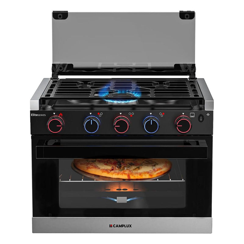 Load image into Gallery viewer, Camplux RV Stove Gas Range Oven w/ 3 Burners Cooktop 17 Inches ELITE