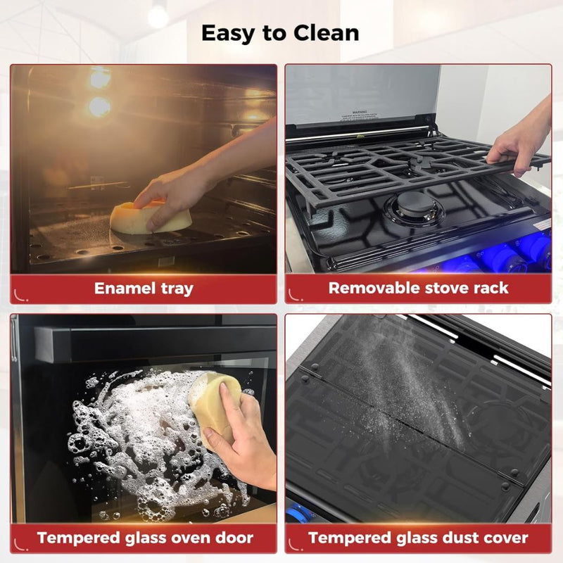 Load image into Gallery viewer, Camplux RV Stove Gas Range Oven w/ 3 Burners Cooktop 21 Inches ELITE