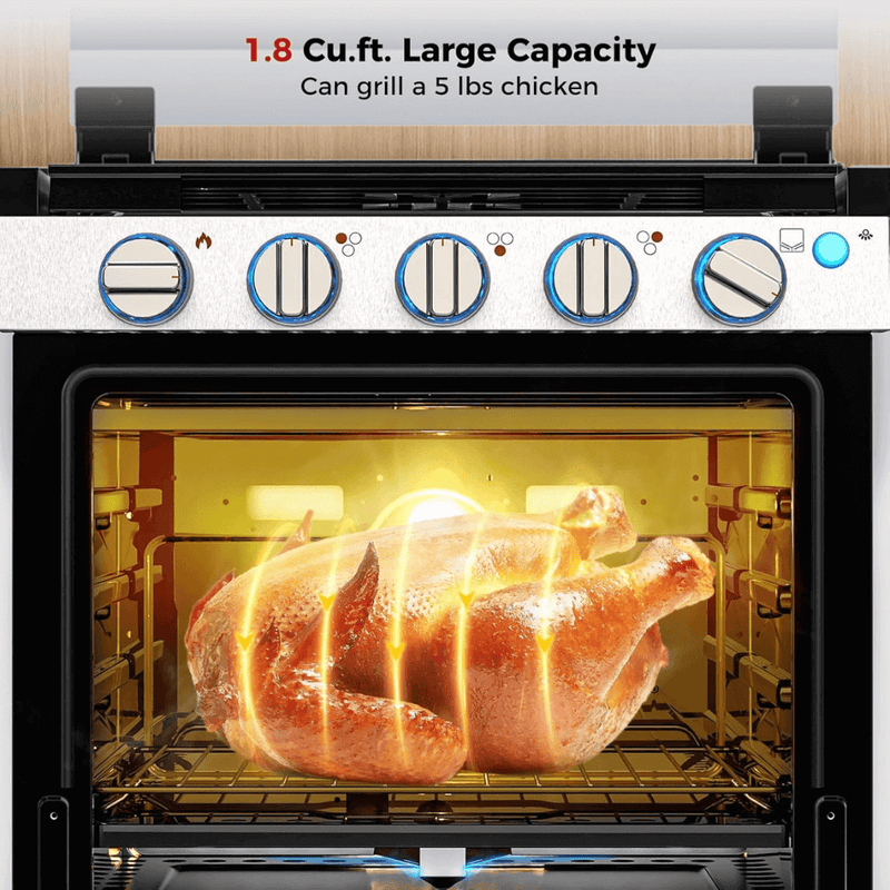 Load image into Gallery viewer, Camplux RV Stove Gas Range Oven w/ 3 Burners Cooktop 21 Inches CLASSIC