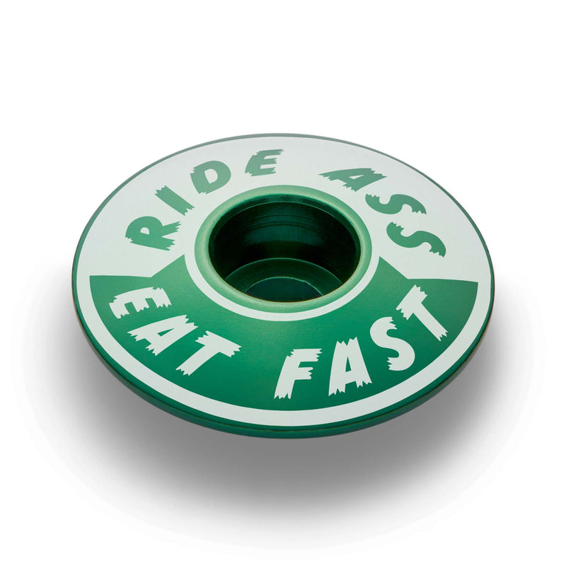 Load image into Gallery viewer, Ride Ass Eat Fast Bicycle Headset Cap