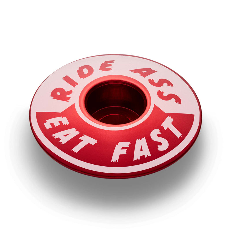 Load image into Gallery viewer, Ride Ass Eat Fast Bicycle Headset Cap