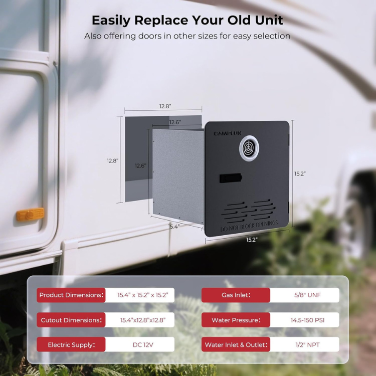 Load image into Gallery viewer, Camplux PRO 65,000 BTU RV Tankless Water Heater 2.64 GPM-Black