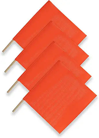 Load image into Gallery viewer, Red Warning Flag - Vinyl Mesh on Wooden Dowel 4 PACK | RWFX4