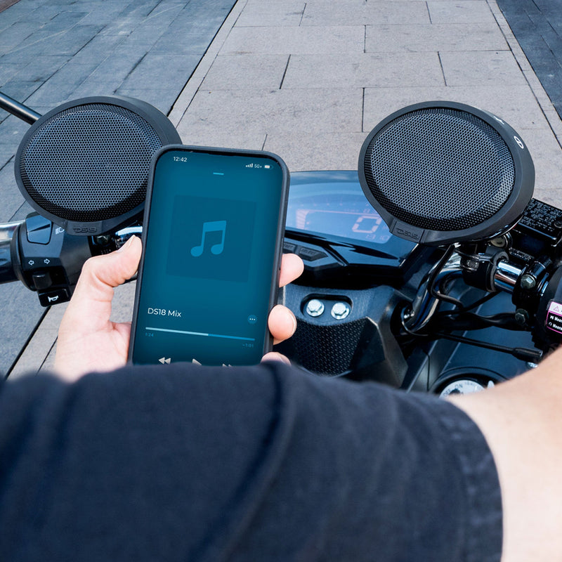 Load image into Gallery viewer, Motorcycle Handlebar Mounted Bluetooth Speaker System with Neodymium Magnet