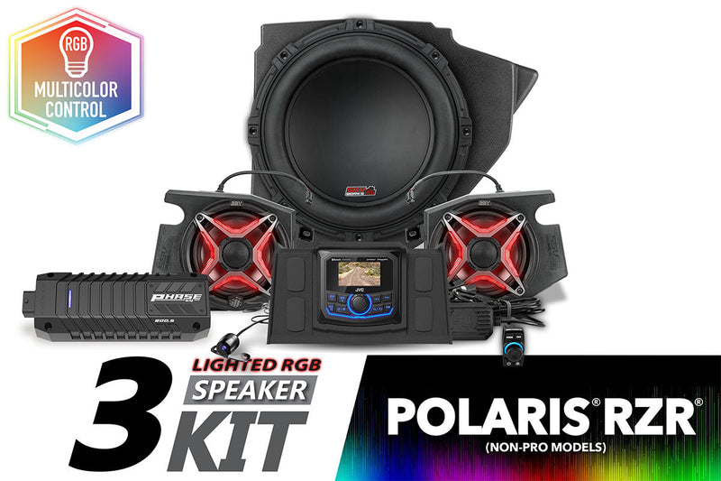Load image into Gallery viewer, 2014-2023 Polaris RZR V-Spec 3-Speaker Plug-&-Play Kit with JVC