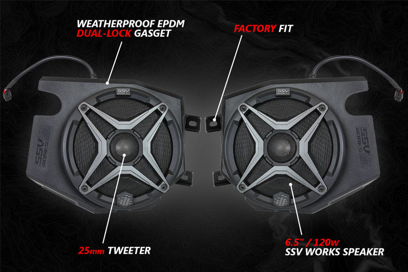 Load image into Gallery viewer, SSV Works Speakers with Front Kick Enclosure for Polaris RZR