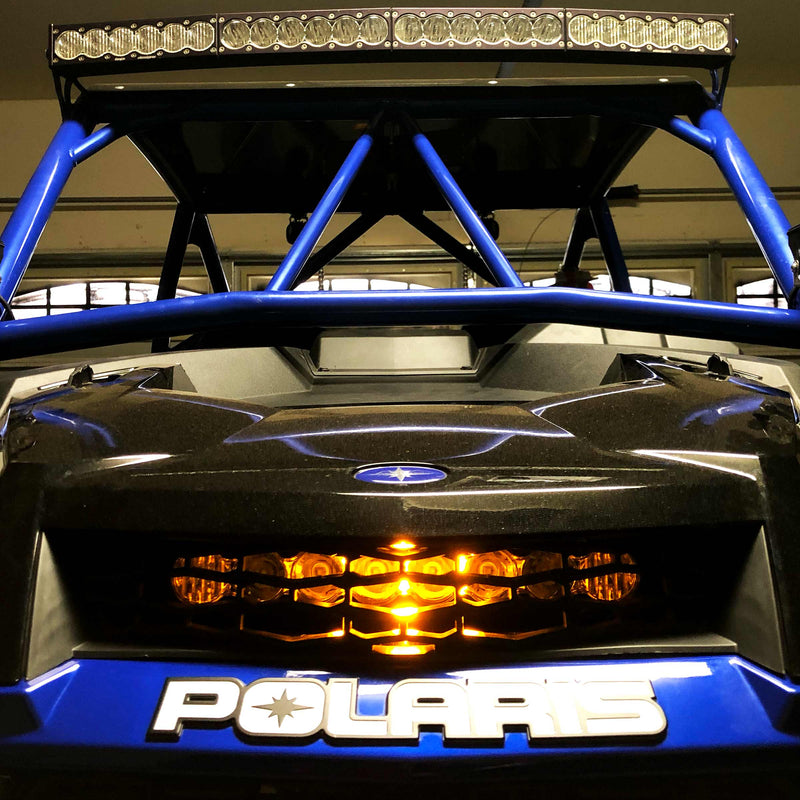 Load image into Gallery viewer, litt industries grill under hood 10 inch led light bar bracket mounts for polaris rzr xp xp4 1000 turbo turbo s