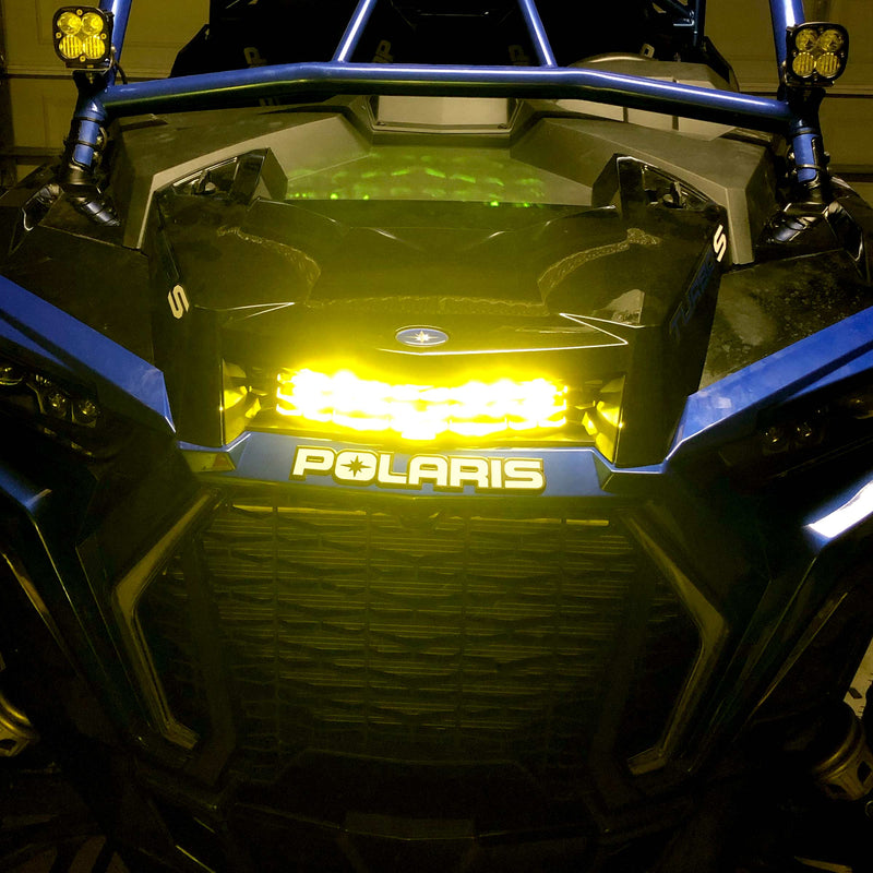 Load image into Gallery viewer, litt industries grill under hood 10 inch led light bar bracket mounts for polaris rzr xp xp4 1000 turbo turbo s