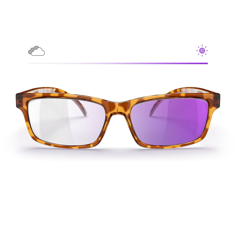 Load image into Gallery viewer, Tortoise Rectangle Prescription Transitions® Colors